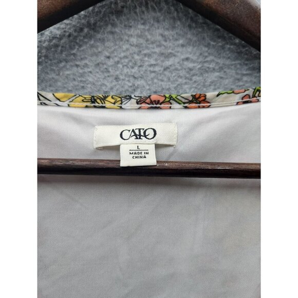 Cato Womens Floral Sleeveless Blouse Size L Lightweight 100% Polyester - Picture 2 of 5